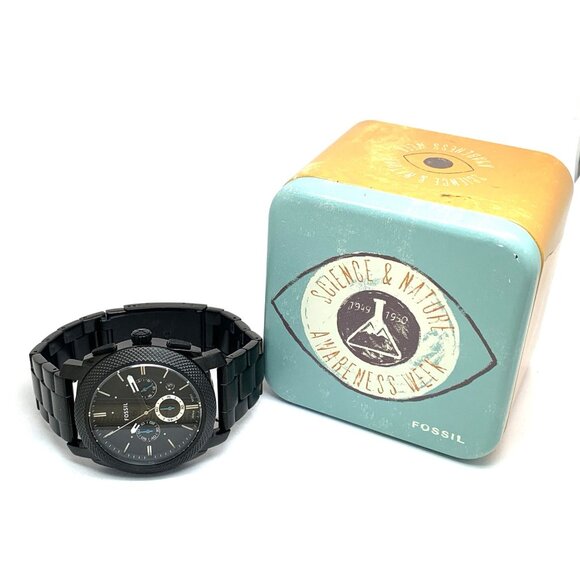 Fossil Men's Watch FS4552 Quartz Chronograph Black Dial Stainless Steel 45mm - Picture 3 of 15